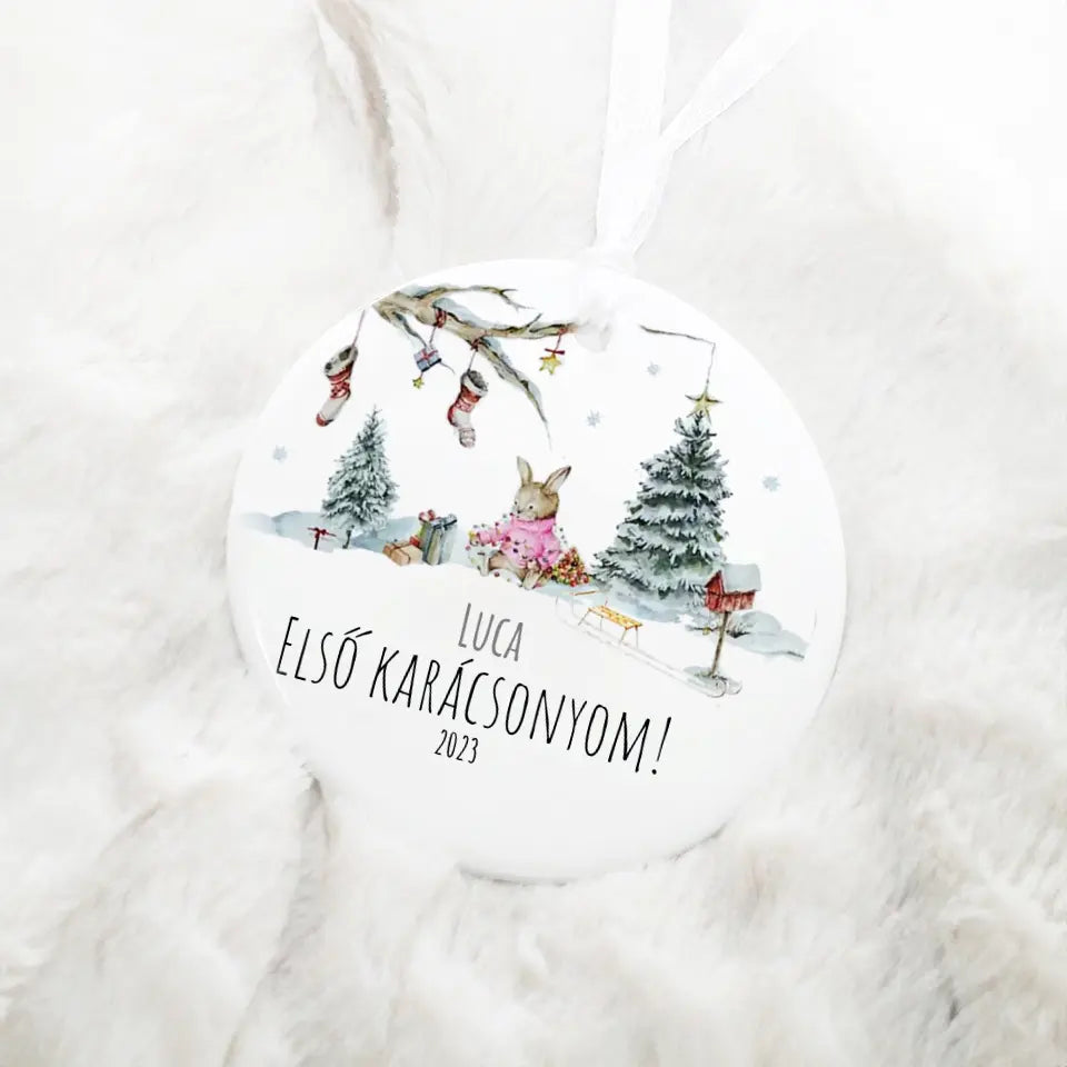 Első karácsonyom - Lány nyuszival