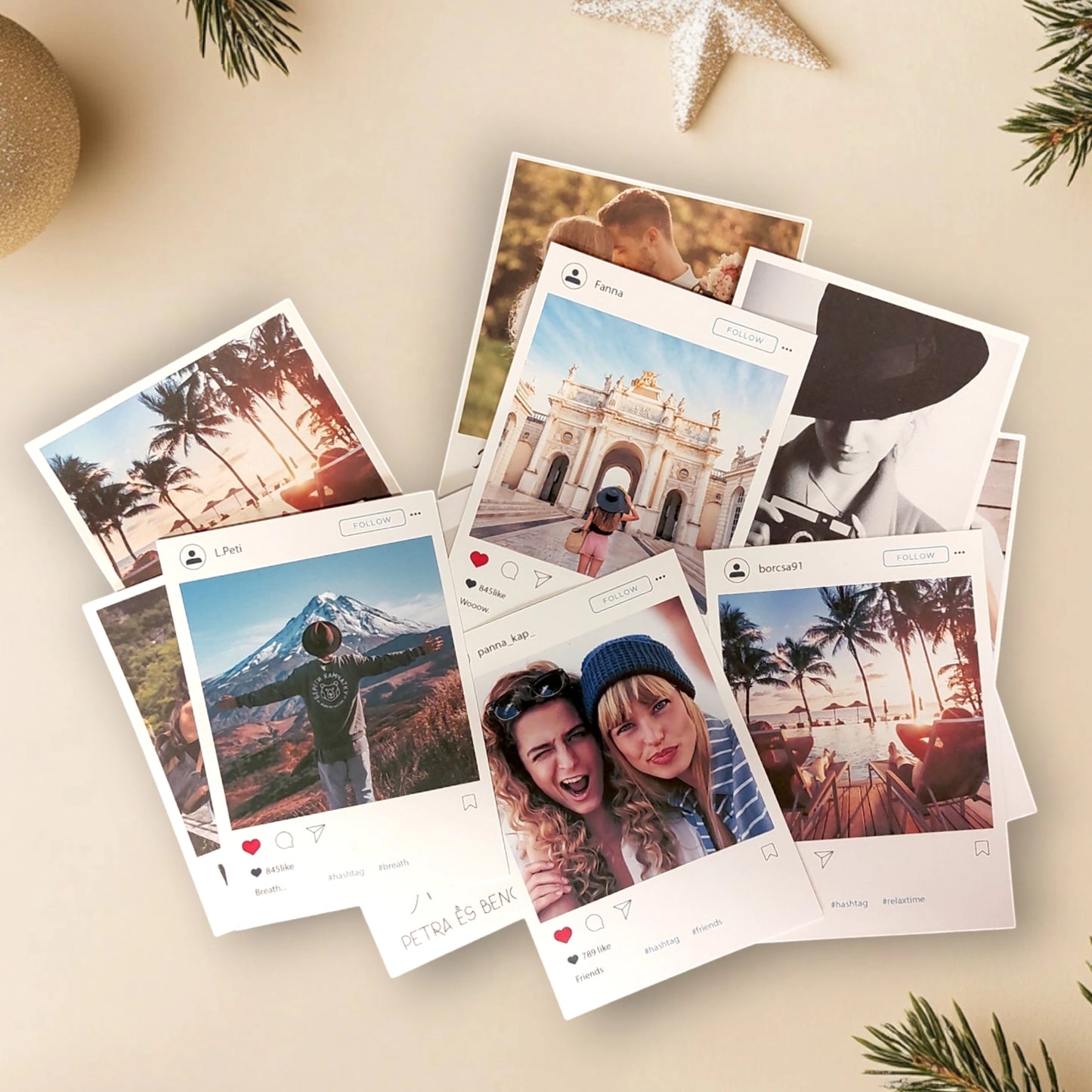 Instagram poszt stílusú emlékmágnes