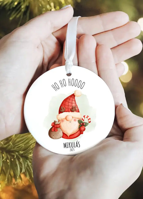 Kerámia karácsonyfa dísz - HO HO HOOOO