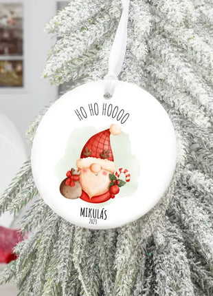Kerámia karácsonyfa dísz - HO HO HOOOO