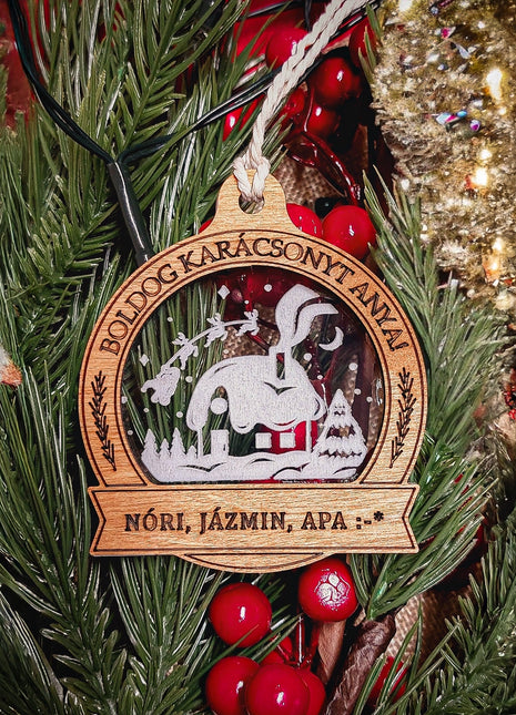 Fa- akril gravírozott dísz FAMILY