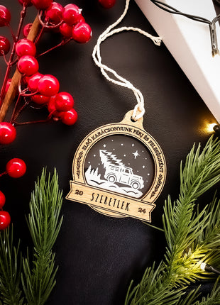 Fa- akril gravírozott dísz ELSŐ KARÁCSONYUNK