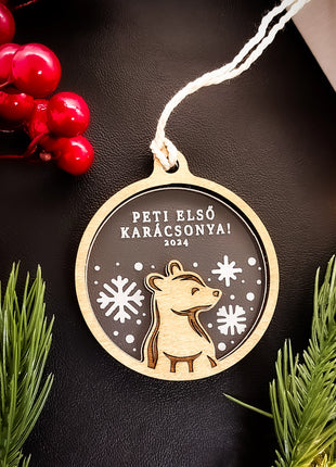 Fa- akril gravírozott dísz KISBOCS