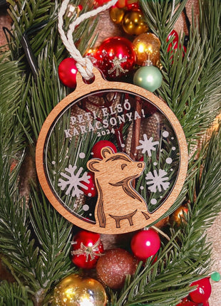 Fa- akril gravírozott dísz KISBOCS