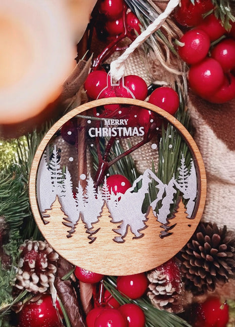 Fa- akril gravírozott dísz HEGYEK