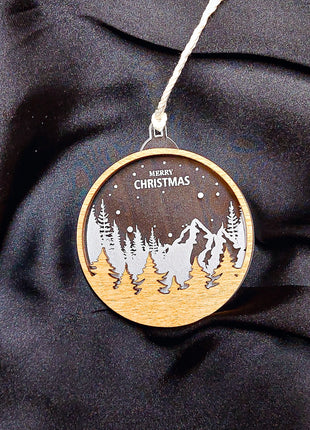 Fa- akril gravírozott dísz HEGYEK