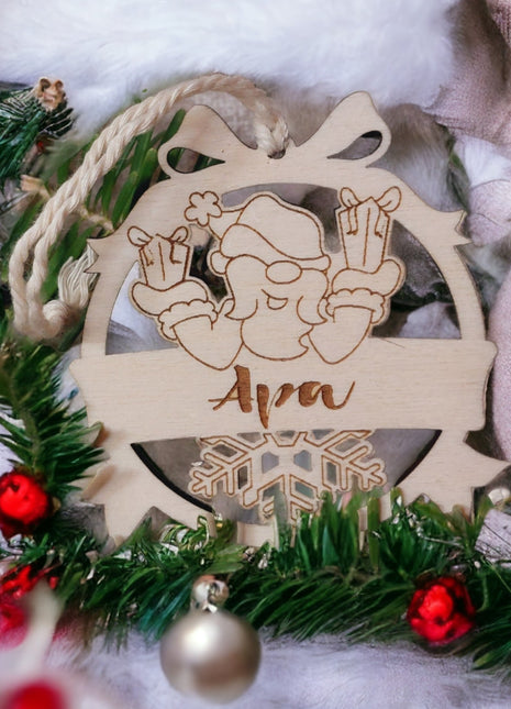 Fából készült karácsonyi dísz "Apa"