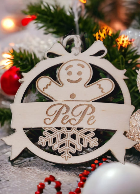 Fából készült karácsonyi dísz, Mézivel