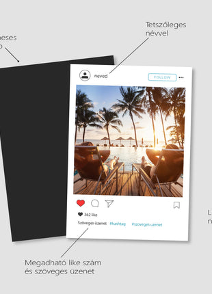 Instagram poszt stílusú emlékmágnes