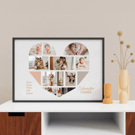 9 darabos szív alakú fotókollázs