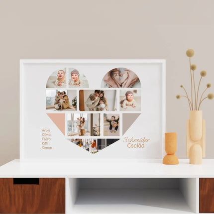 9 darabos szív alakú fotókollázs