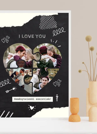 Szív puzzle kollázs