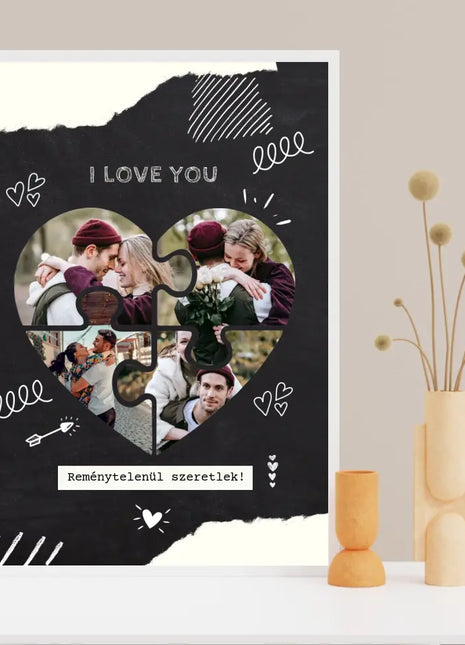 Szív puzzle kollázs